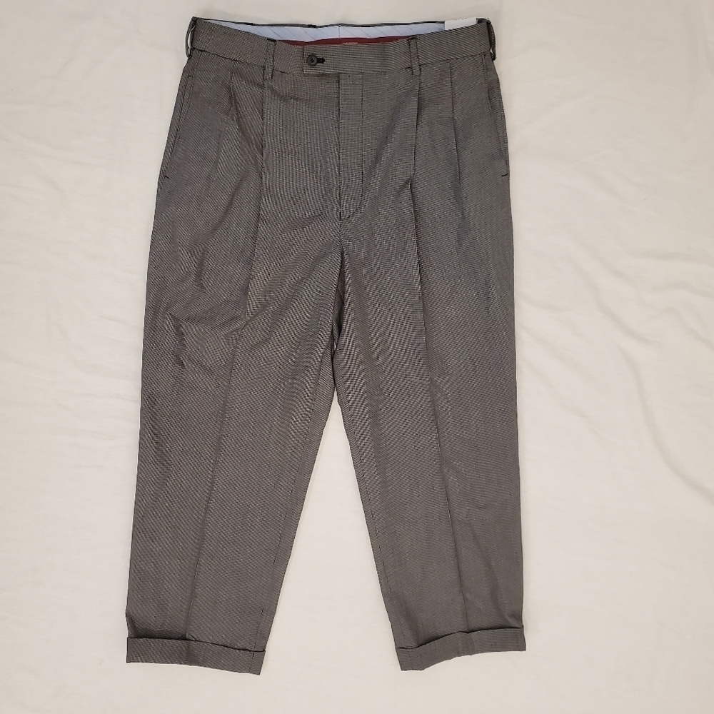 Louis Raphael black & white tick weave dress pants men's 33/27